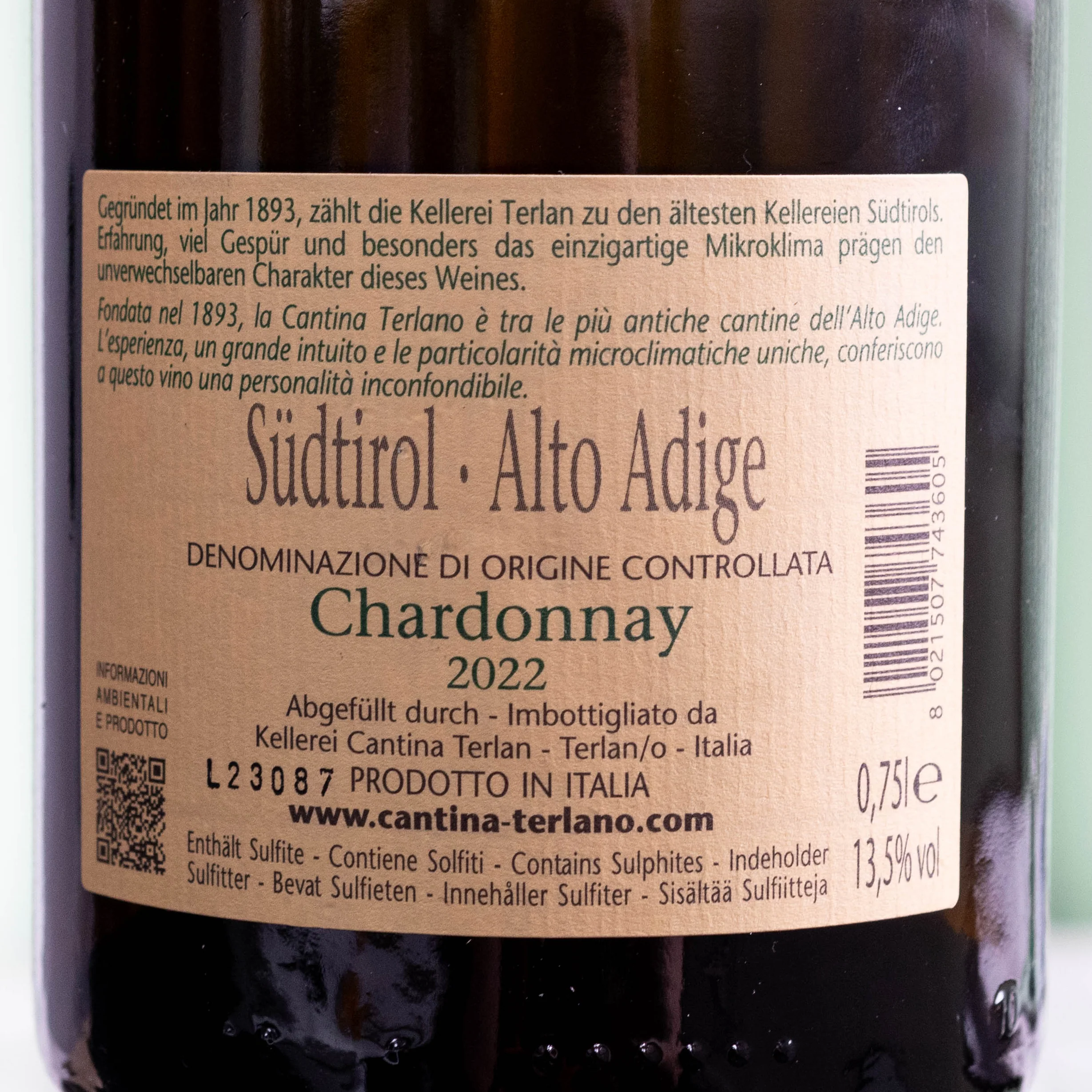 Chardonnay, Cantina Terlano, Alto Adige, 2021 - Image 3