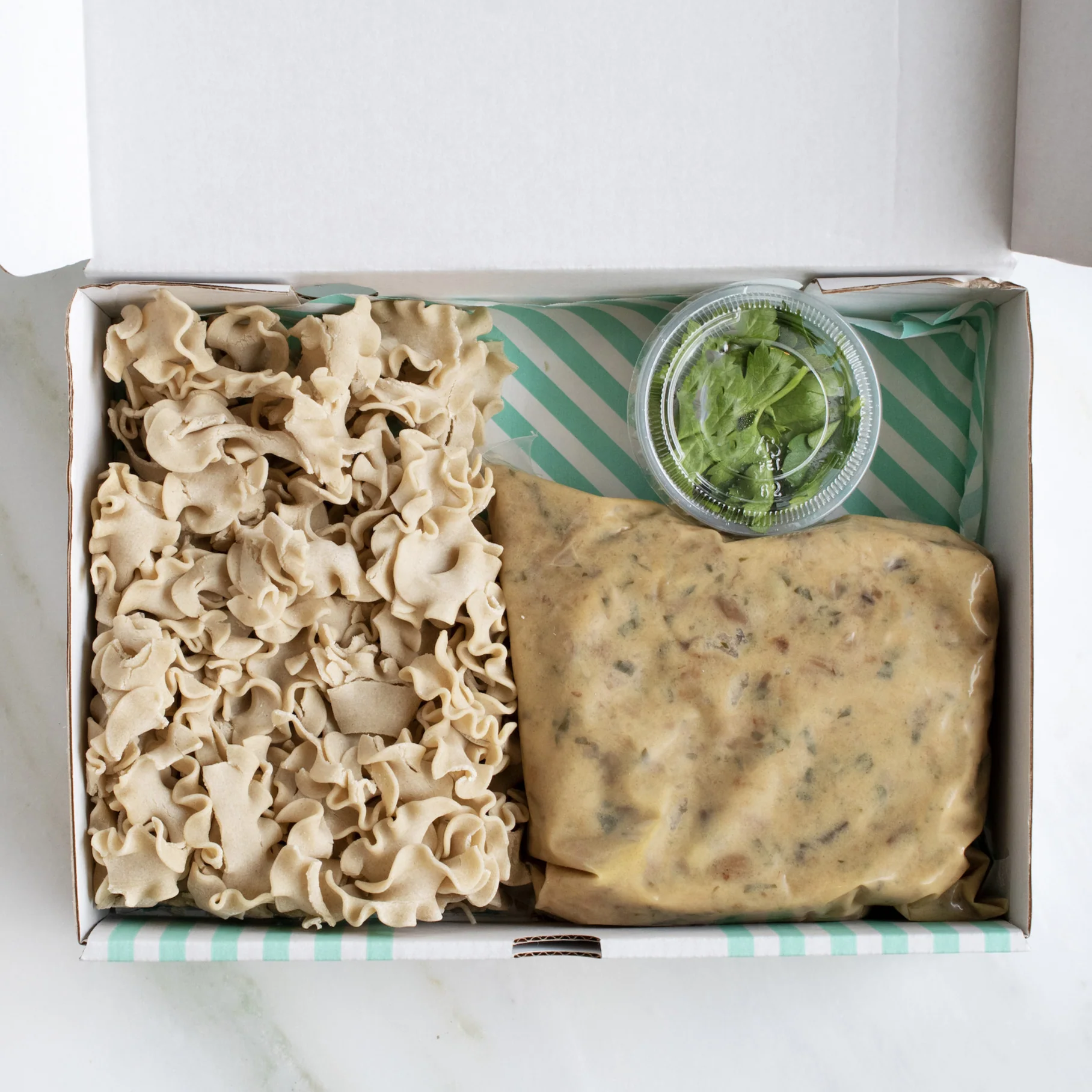 Gluten-free Buckwheat Mafaldine with Seasonal Mushroom Sauce, Pasta Kit - Image 3