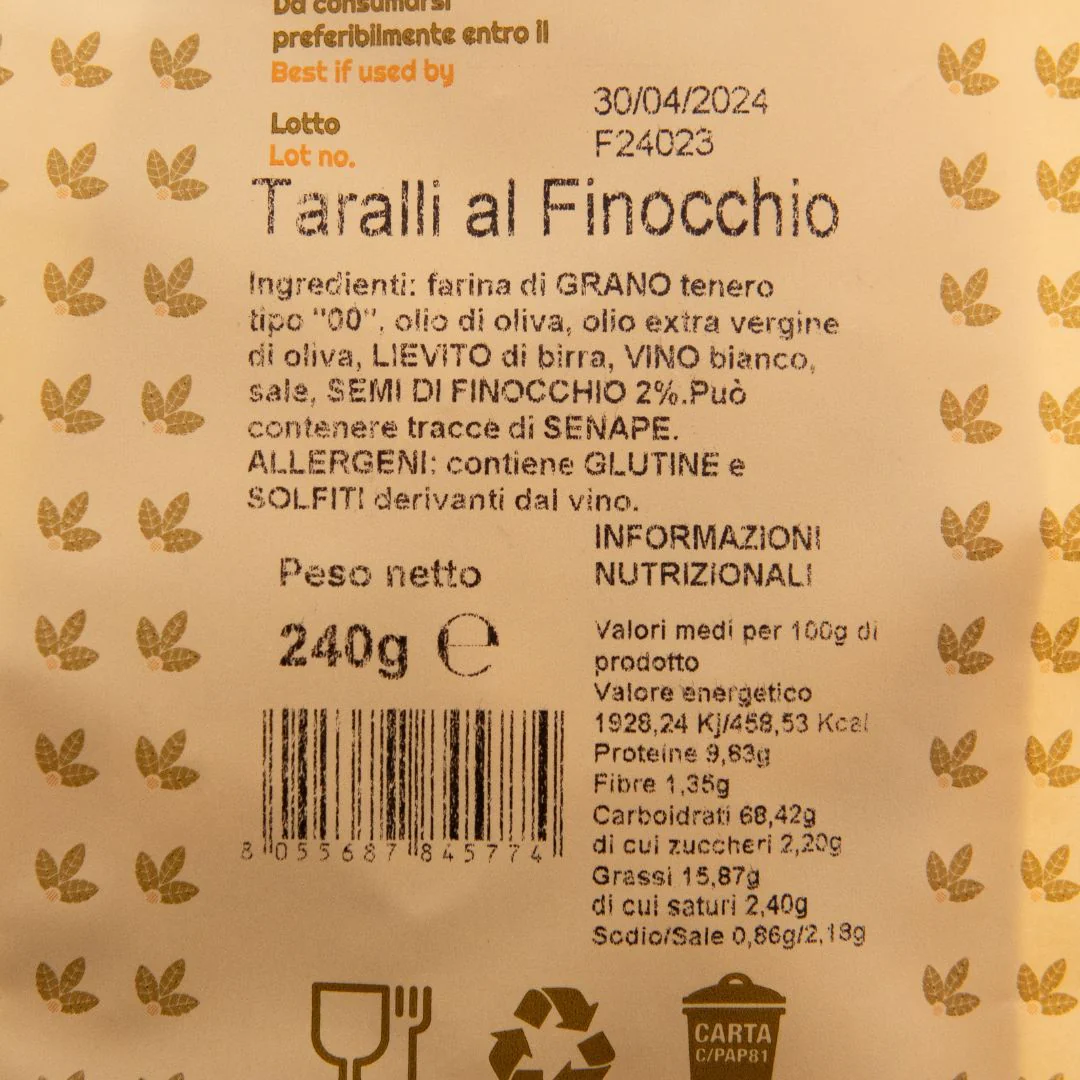 Handmade Fennel Taralli, Il Forno delle Puglie, 240g - Image 3