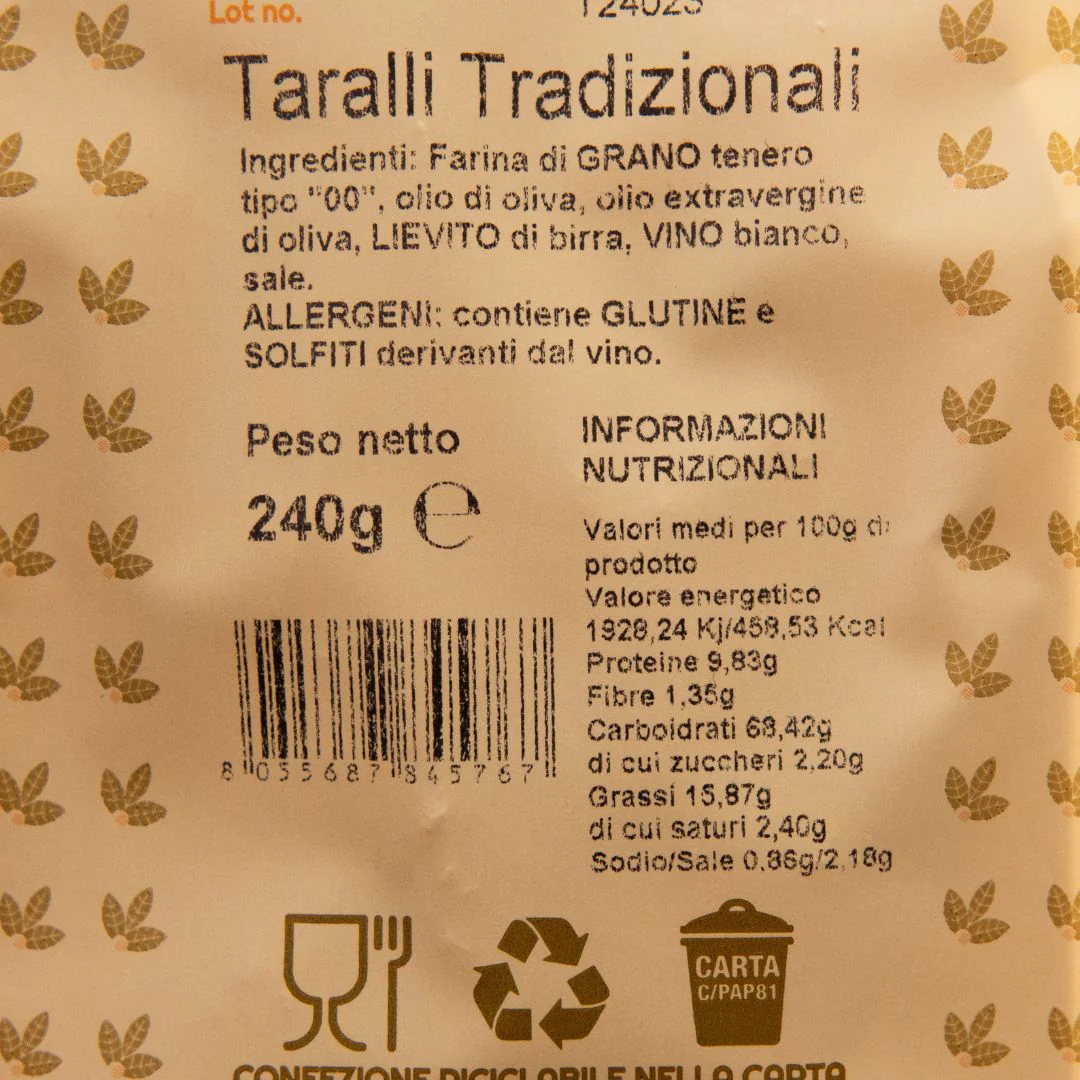 Handmade Traditional Taralli, Il Forno delle Puglie, 240g - Image 3