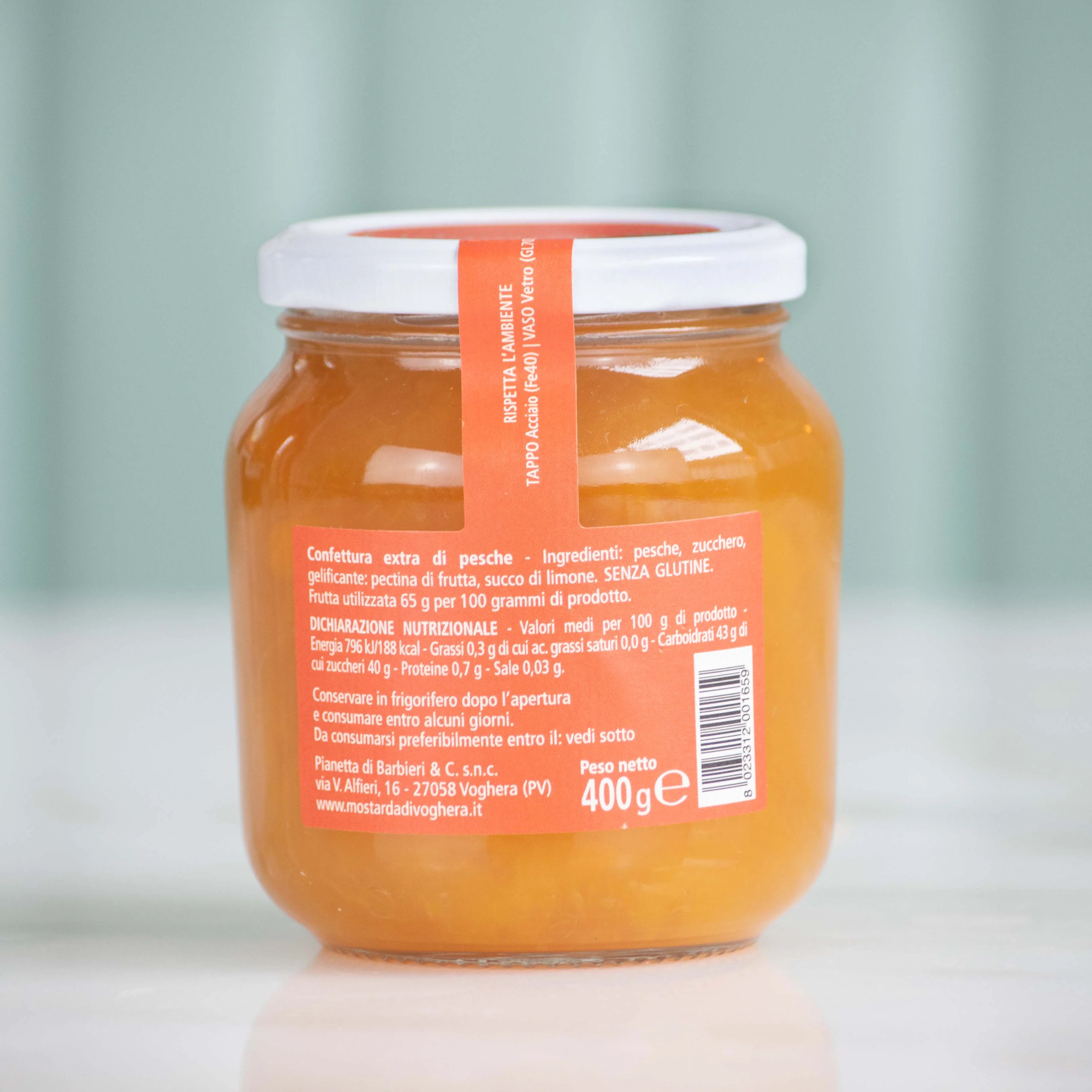 Peach Jam, Barbieri, 340g - Image 2