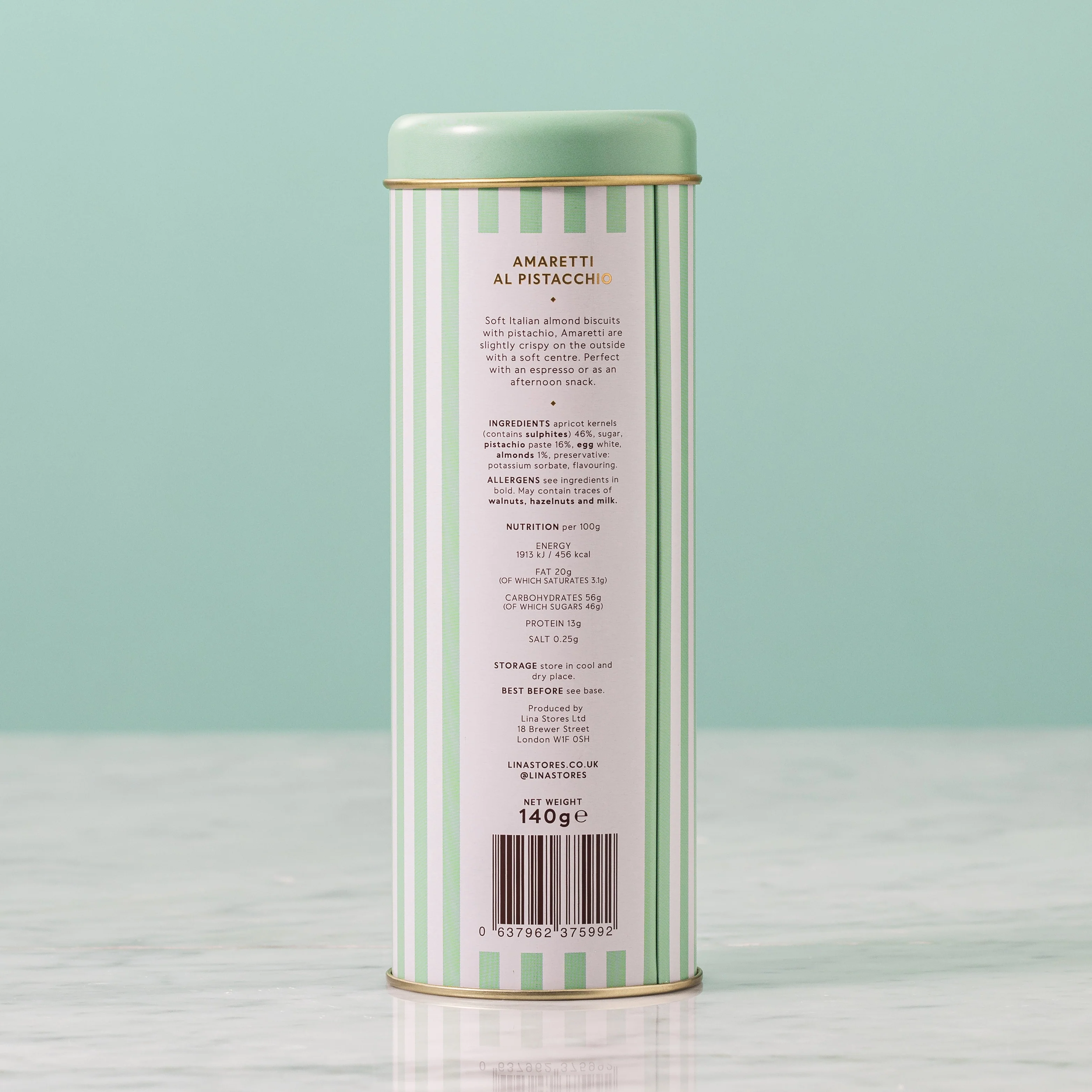 Pistachio Amaretti Tin, Lina Stores, 140g - Image 3