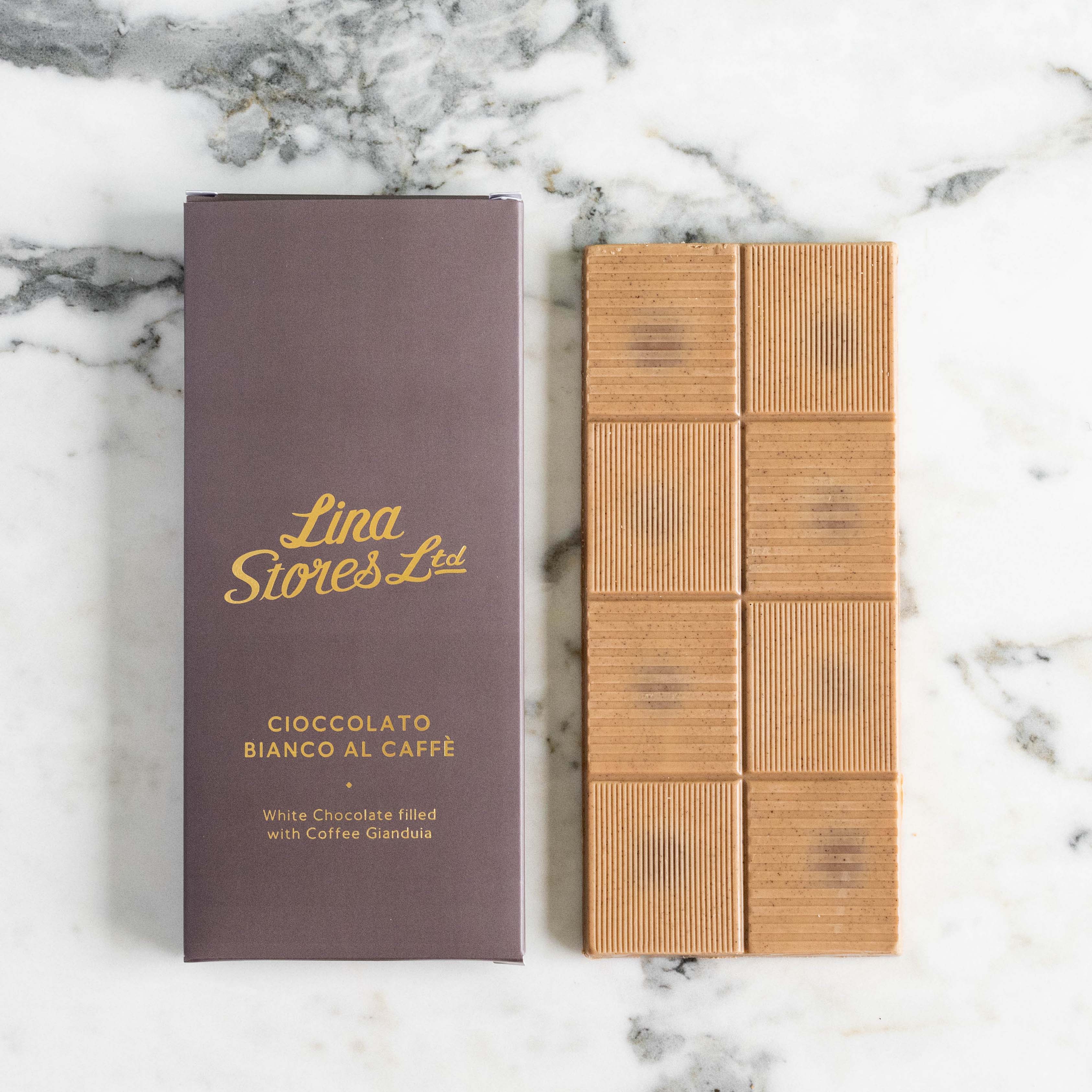 White Chocolate with Coffee Gianduia, Lina Stores, 100g - Image 3