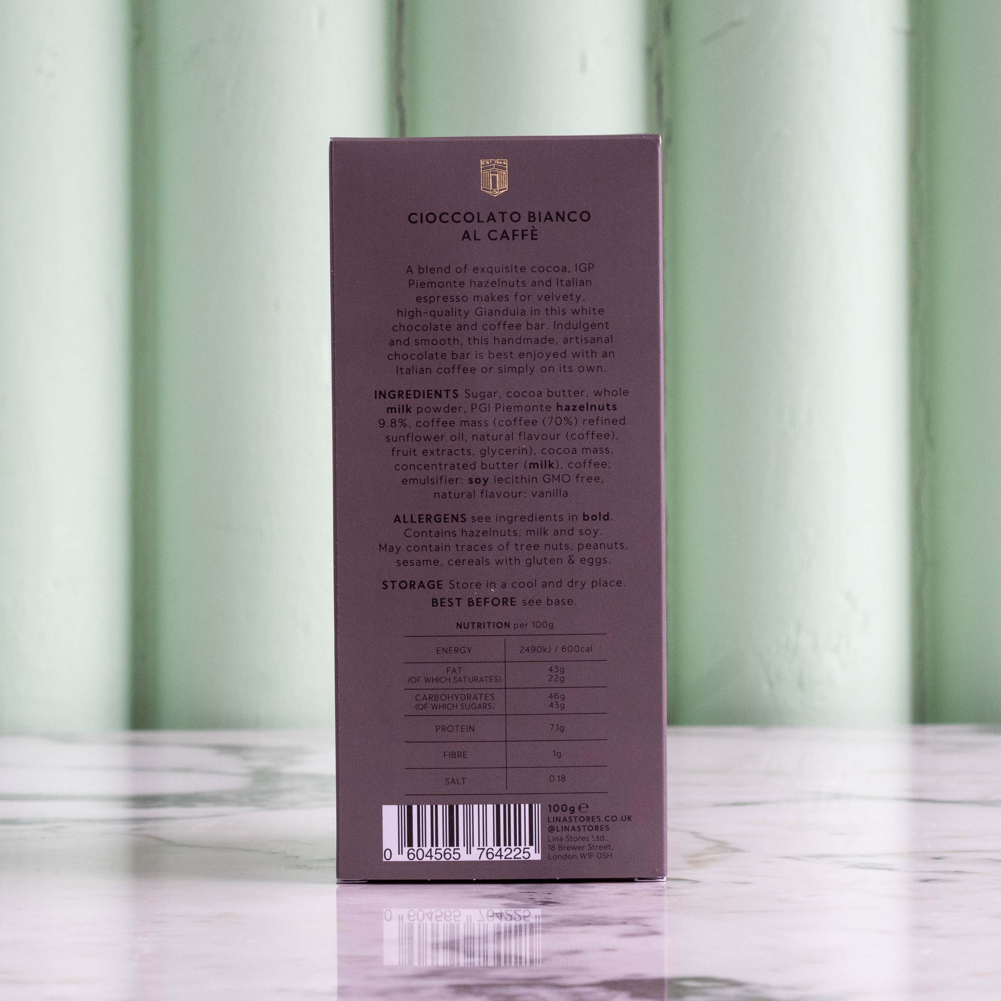 White Chocolate with Coffee Gianduia, Lina Stores, 100g - Image 4
