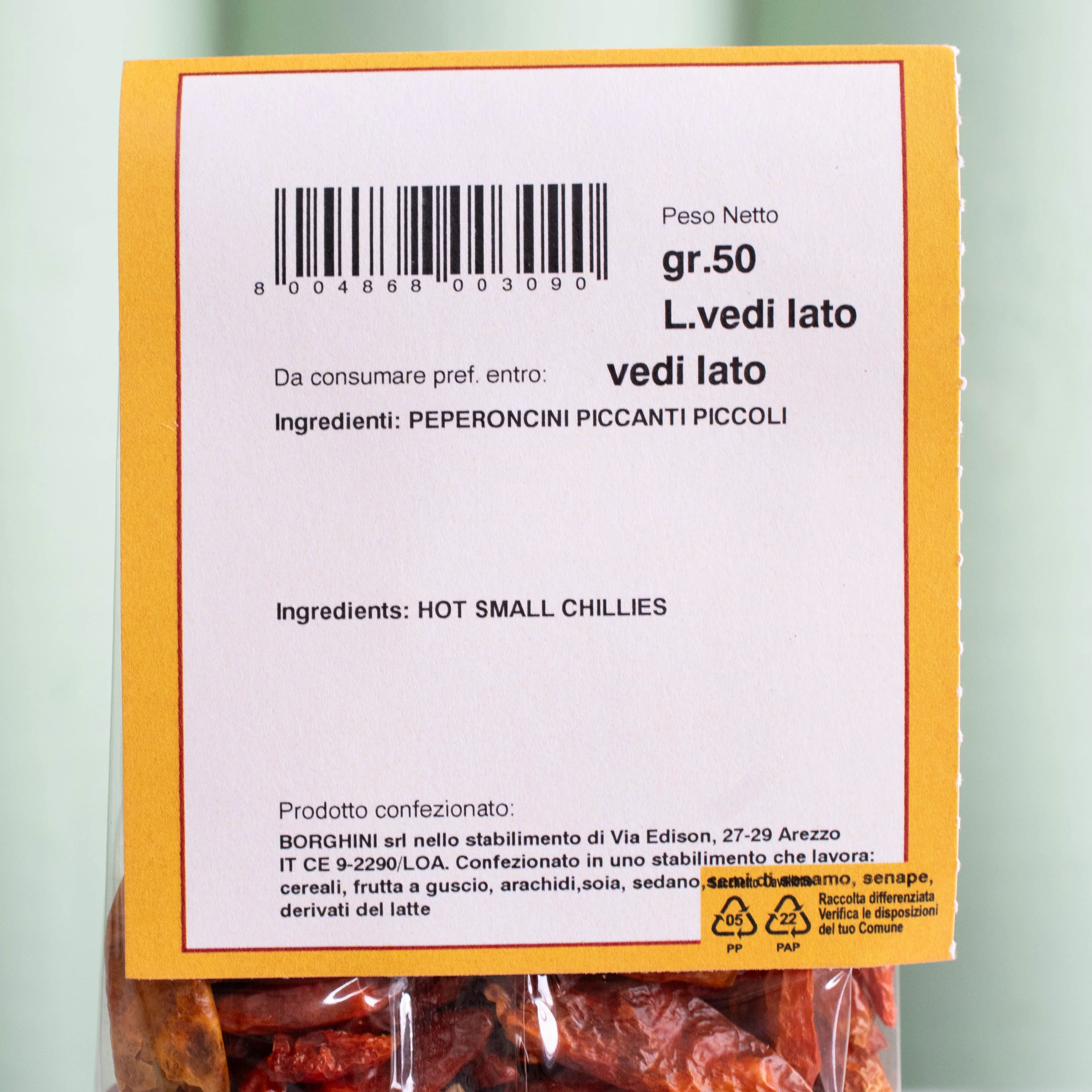 Whole Chillis, Delizie D'Italia, 50g - Image 3